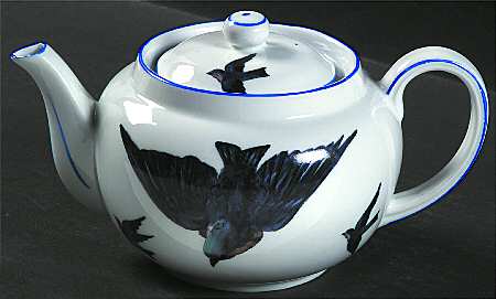 Blue Bird (Smooth Edge) Mini Teapot & Lid