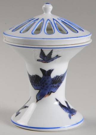 Blue Bird (Smooth Edge) Potpourri Jar & Lid