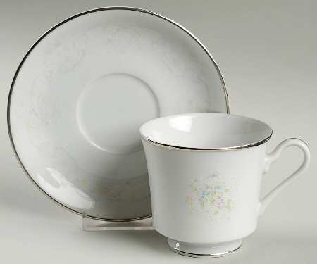 Bridal Bouquet Footed Cup & Saucer Set