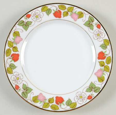 Strawberries 'N Cream Bread & Butter Plate