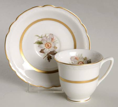 April Footed Demitasse Cup & Saucer Set