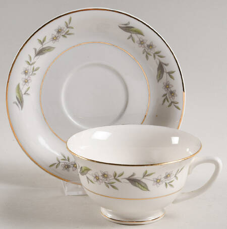 Gardenia Footed Cup & Saucer Set