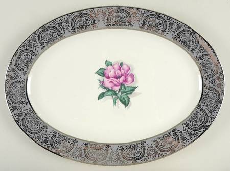 Silver Lace 15" Oval Serving Platter
