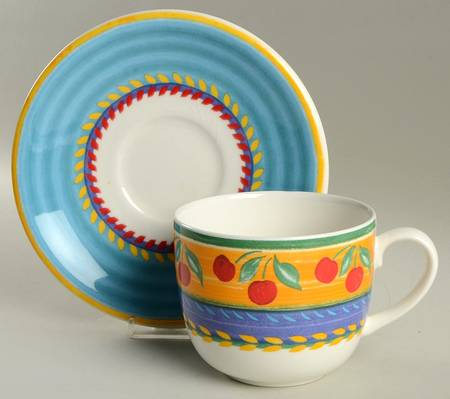 Fruit Fantasy Breakfast Cup & Saucer Set by Vista Alegre