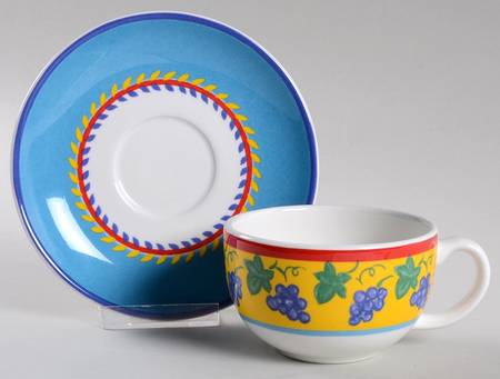Fruit Fantasy Flat Cup & Saucer Set