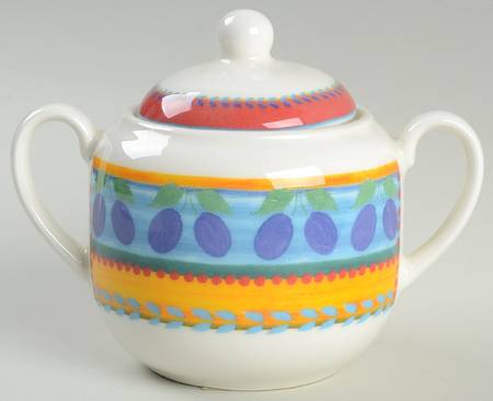 Fruit Fantasy Sugar Bowl & Lid by Vista Alegre