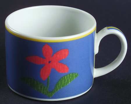 Orange Flower Flat Cup