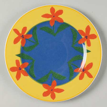 Orange Flower Salad Plate