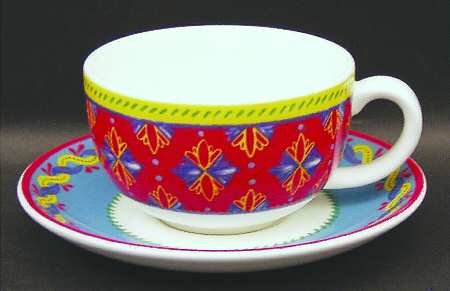 Bahia Flat Cup & Saucer Set