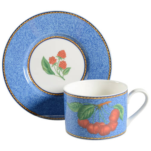 Blue Harvest Flat Cup & Saucer Set