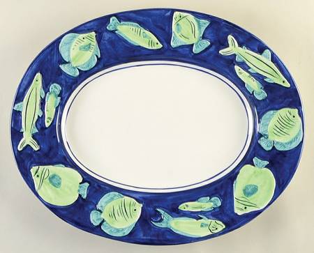 Acqua Pesce 19" Oval Serving Platter