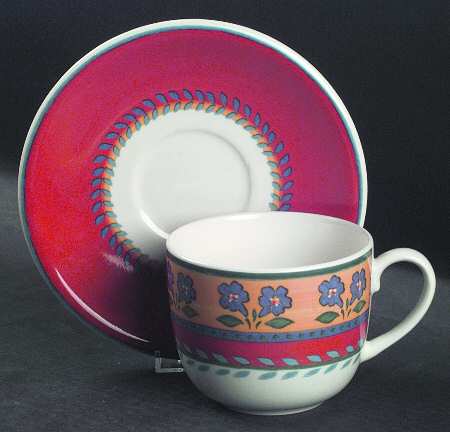 Blue Flowers Breakfast Cup & Saucer Set