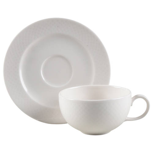 Tipo White Flat Cup & Saucer Set