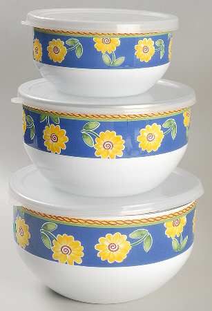 Twist Clea 3 Pc Metal Bowl & Plastic Lid (5 3/4", 7", 7 3/4")