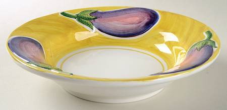 Embossed Vegetables 9" Individual Pasta Bowl