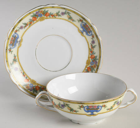 VIT134 Flat Cream Soup Bowl & Saucer Set