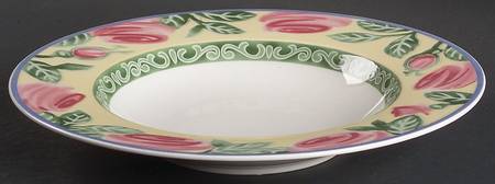 A Rose Large Rim Soup Bowl