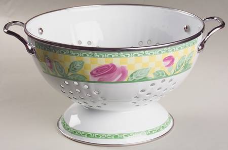 A Rose Metal Colander
