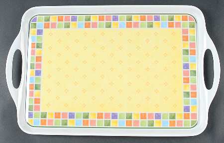 Twist Alea Limone 18" Rectangular Handled Serving Melamine Tray
