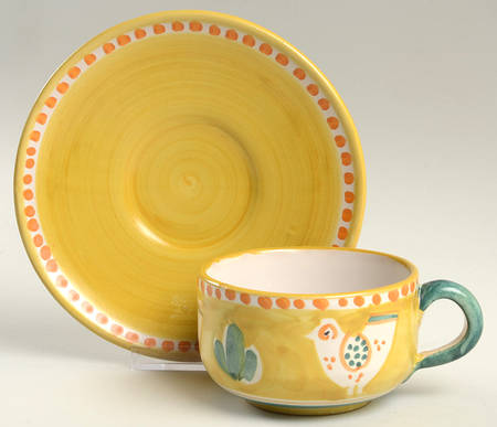 Campagna-Chicken Flat Cup & Saucer Set