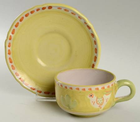Campagna-Chicken Flat Cup & Saucer Set