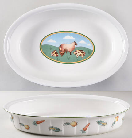 Les Animaux 13" Oval Baker