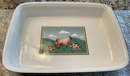 Les Animaux 14" Rectangular Baker