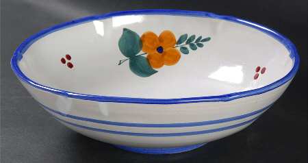 Campagna Flowers 9" Round Vegetable Bowl