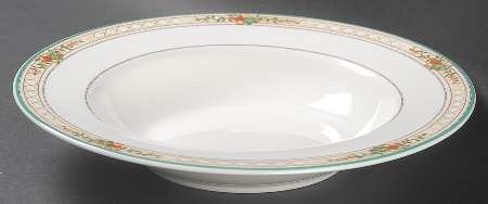 Golden Fruits Large Rim Soup Bowl