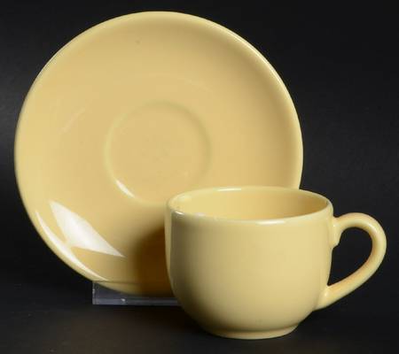 Prisma Yellow (Vanilla) Flat Demitasse Cup & Saucer Set