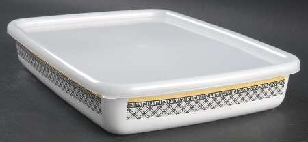 Audun Ferme 1" Rectangular Metal Baker with Plastic Lid