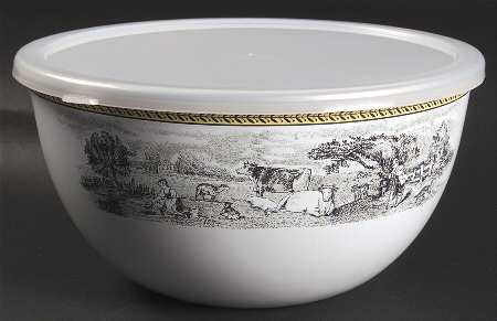 Audun Ferme 8.75" Metal Mixing Bowl & Plastic Lid