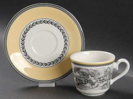 Audun Ferme Flat Demitasse Cup & Saucer Set
