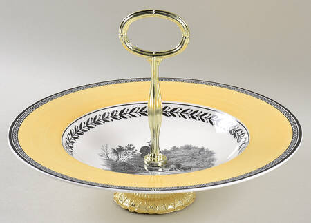 Audun Chasse 6"-7" Handled Footed Nut Dish HC