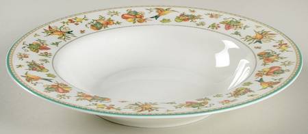 Golden Birds Large Rim Soup Bowl