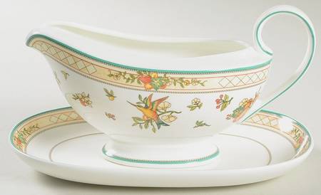 Golden Birds Gravy Boat & Underplate/Relish