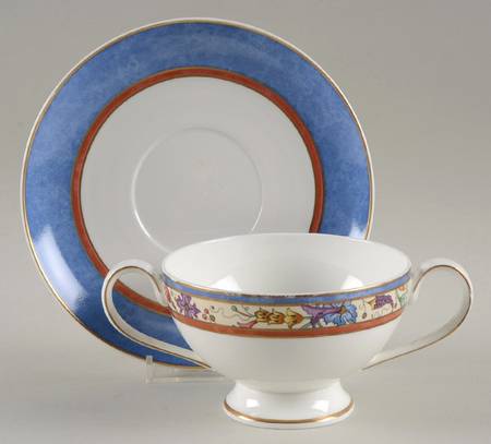 Madeline Footed Cream Soup Bowl & Saucer Set