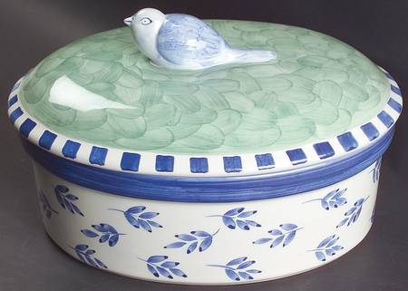 Blue Leaves Oval Tureen & Lid