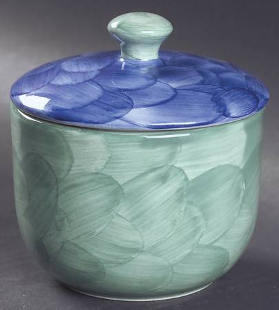 Blue Leaves Sugar Bowl & Lid