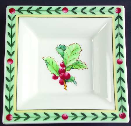 French Garden Christmas 5" Square Tray
