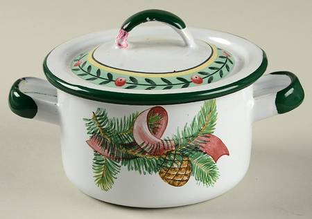 French Garden Christmas Individual Metal Casserole & Lid