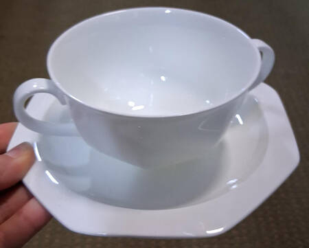 Astoria White Cream Soup Bowl & Saucer Set