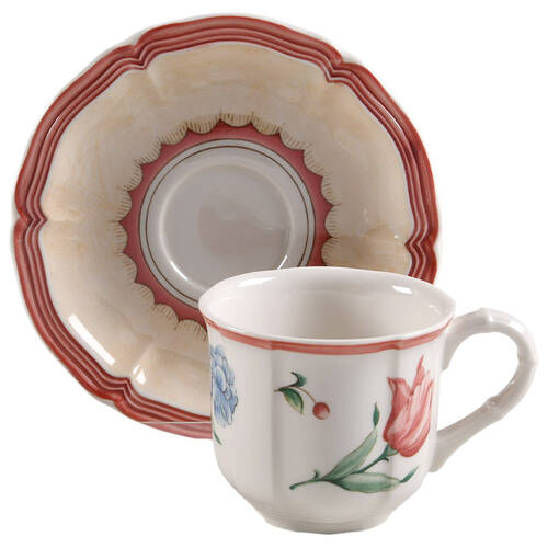 Jardin d'Alsace Fleur Flat Demitasse Cup & Saucer Set by Villeroy & Boch