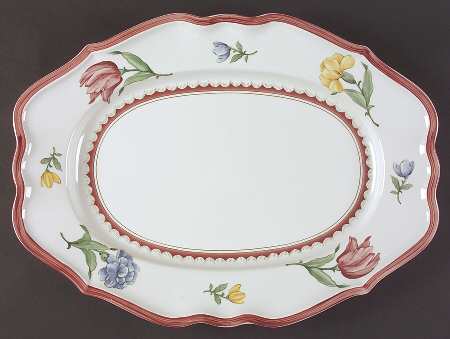 Jardin d'Alsace Fleur 17" Oval Serving Platter by Villeroy & Boch
