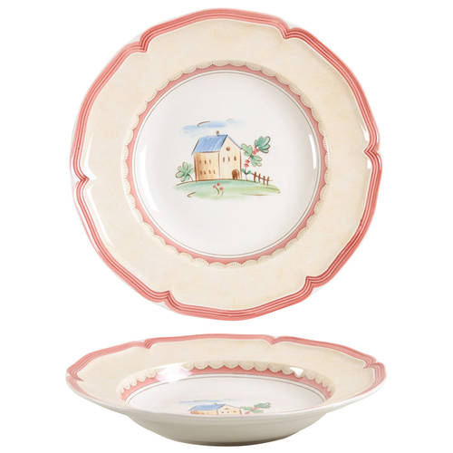 Jardin d'Alsace Village Large Rim Soup Bowl