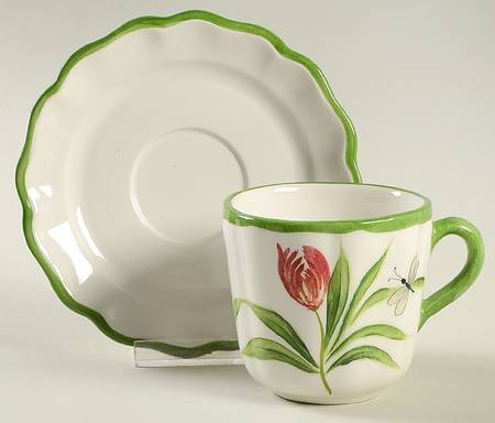 Fiori Belli Flat Cup & Saucer Set