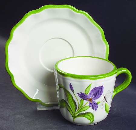 Fiori Belli Flat Cup & Saucer Set