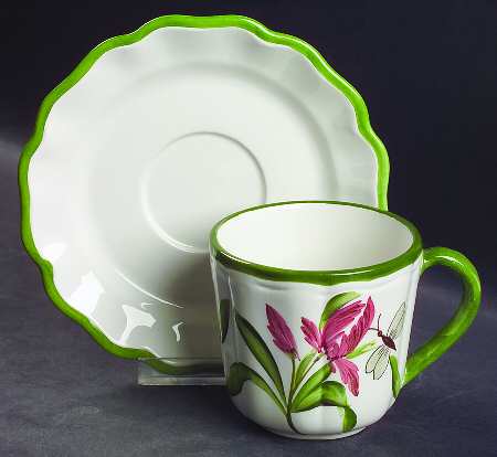 Fiori Belli Flat Cup & Saucer Set