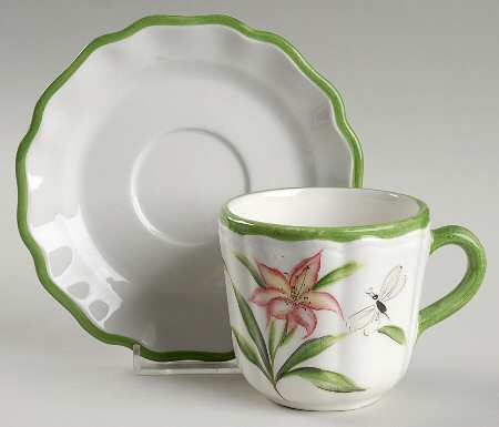 Fiori Belli Flat Cup & Saucer Set