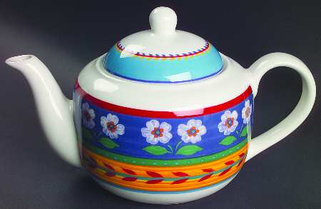 White Flowers Teapot & Lid